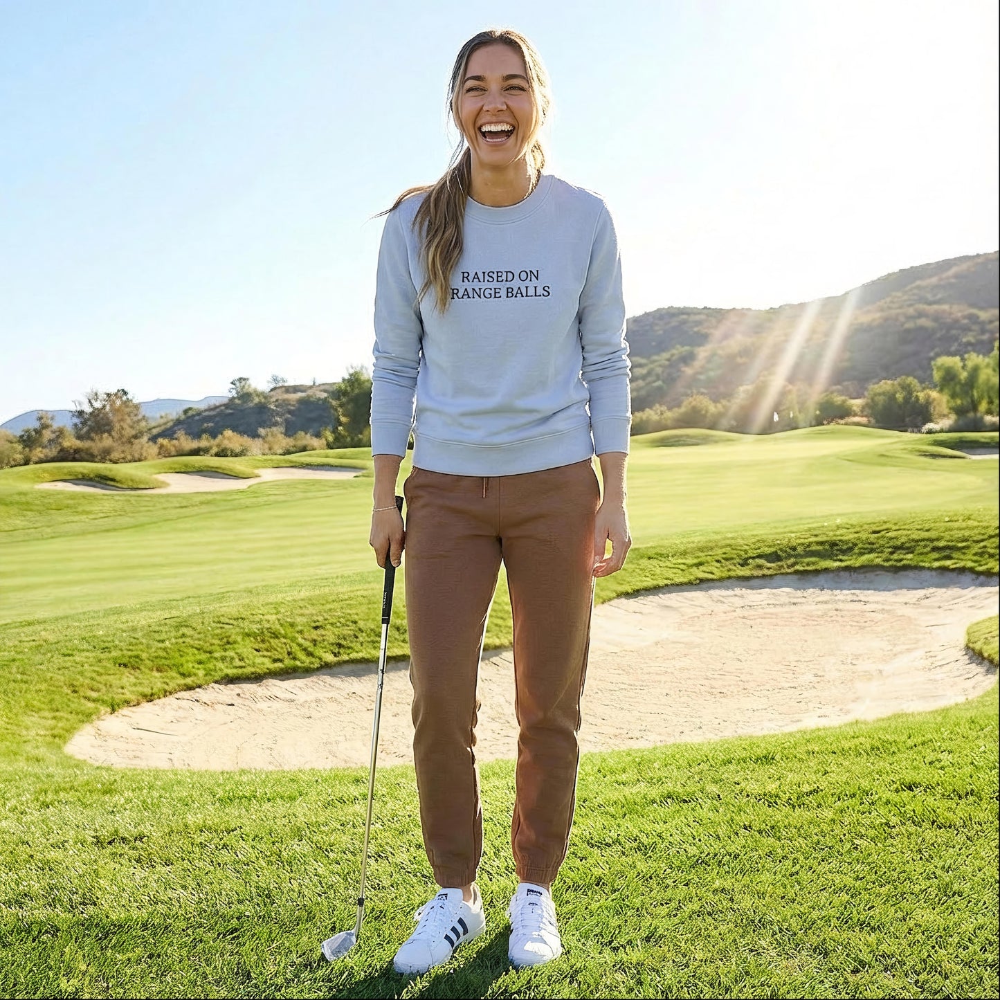 Dusky Blue Raised on Range Balls Sweatshirt