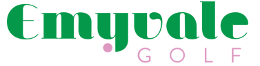 Emyvale Golf green and pink logo