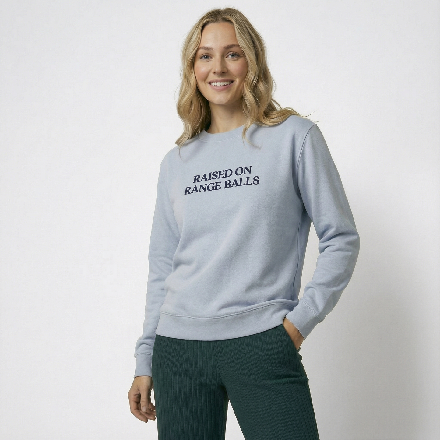 Dusky Blue Raised on Range Balls Sweatshirt