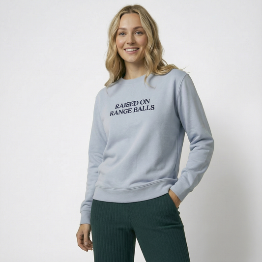 Dusky Blue Raised on Range Balls Sweatshirt